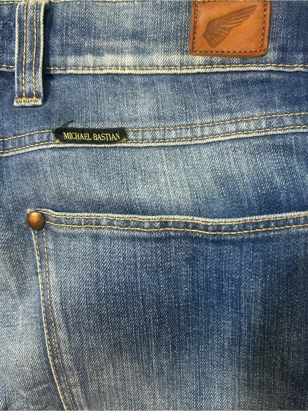 Michael Bastian Blue Cotton Denim Slim Fit Made In Italy Men’s Jeans EUC 32x29 - Picture 5 of 7